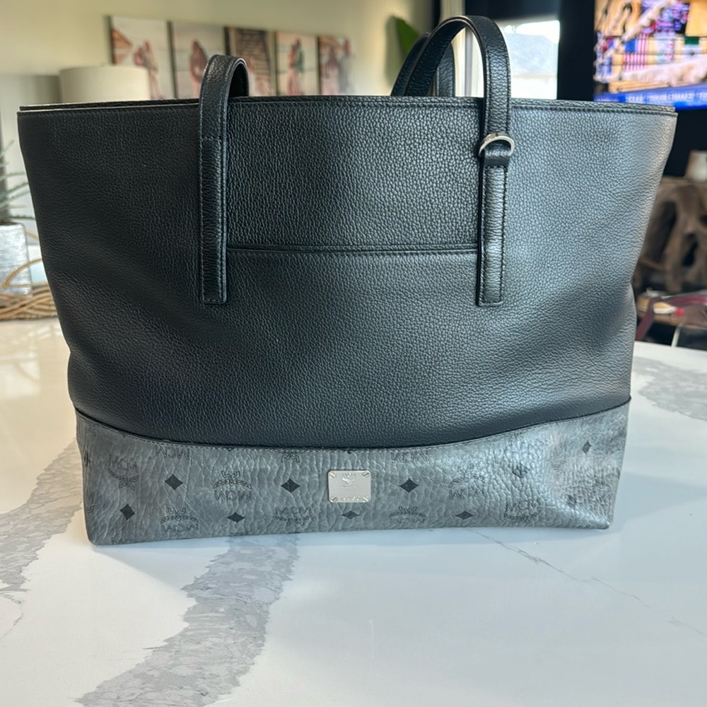 Authentic MCM black leather bag/tote